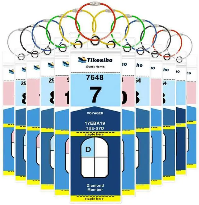 Main image of Cruise Luggage Tags for Suitcases, Cruise Essential Holders, 12 Pack Luggage Tag Holders 2025 & 2026 for NCL, Princess, Carnival, Royal Caribbean - Cruise Essentials