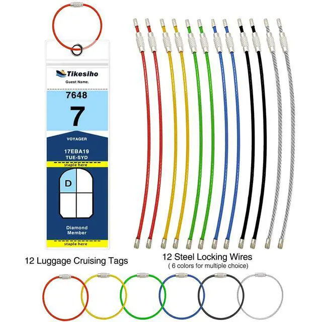 Alt view image 2 of 7 - Cruise Luggage Tags for Suitcases, Cruise Essential Holders, 12 Pack Luggage Tag Holders 2025 & 2026 for NCL, Princess, Carnival, Royal Caribbean - Cruise Essentials