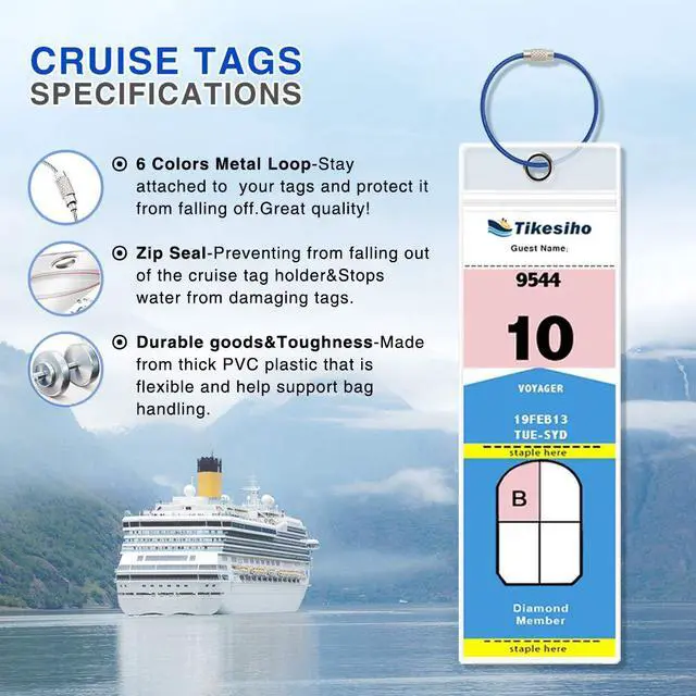 Alt view image 3 of 7 - Cruise Luggage Tags for Suitcases, Cruise Essential Holders, 12 Pack Luggage Tag Holders 2025 & 2026 for NCL, Princess, Carnival, Royal Caribbean - Cruise Essentials