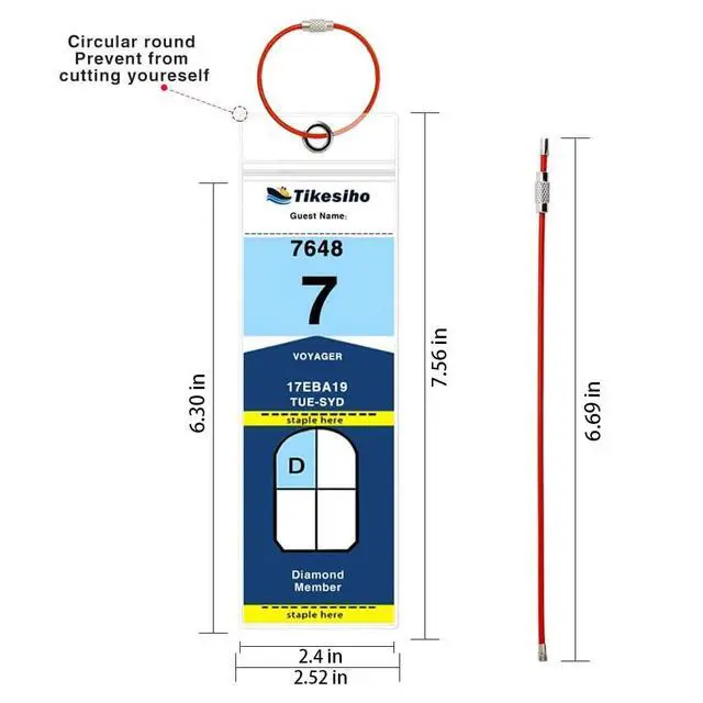 Alt view image 4 of 7 - Cruise Luggage Tags for Suitcases, Cruise Essential Holders, 12 Pack Luggage Tag Holders 2025 & 2026 for NCL, Princess, Carnival, Royal Caribbean - Cruise Essentials