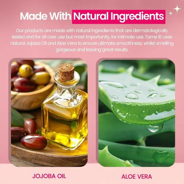 Alt view image 3 of 7 - Tame It! Natural Intimate Hair Removal Cream - Painless Vegan Hair Remover For Sensitive Skin - Depilatory For Genitals, Bikini, Legs & Bum - Women In-Shower Cream With Aloe Vera - 100ml