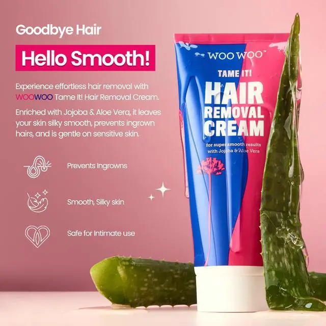 Alt view image 2 of 7 - Tame It! Natural Intimate Hair Removal Cream - Painless Vegan Hair Remover For Sensitive Skin - Depilatory For Genitals, Bikini, Legs & Bum - Women In-Shower Cream With Aloe Vera - 100ml