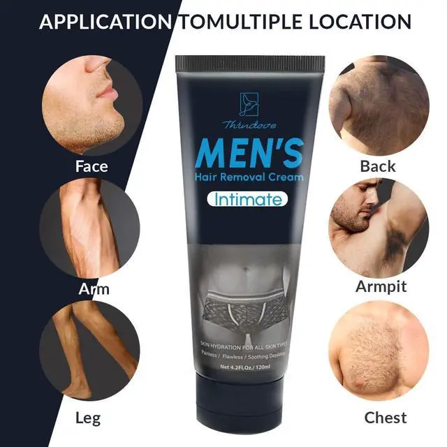 Alt view image 2 of 4 - Intimate/Private Hair Removal Cream For Men, For Unwanted Male Hair in Private Area, Effective & Painless Depilatory Cream, Suitable For All Skin Types