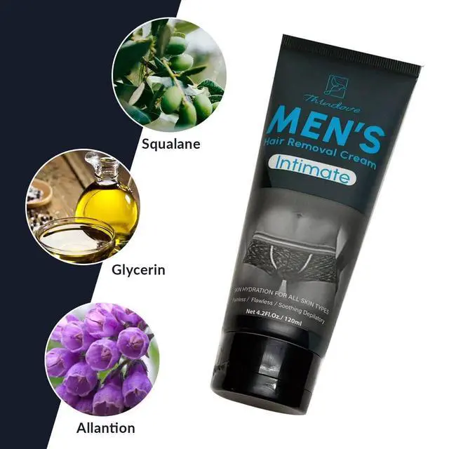 Alt view image 3 of 4 - Intimate/Private Hair Removal Cream For Men, For Unwanted Male Hair in Private Area, Effective & Painless Depilatory Cream, Suitable For All Skin Types