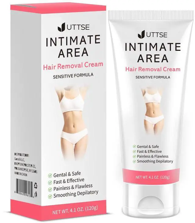 Main image of Intimate/Private Hair Removal Cream for Women, for Unwanted Hair in Underarms, Private Parts, Pubic & Bikini Area, Painless Flawless Depilatory Cream, Sensitive Formula Suitable for All Skin Types