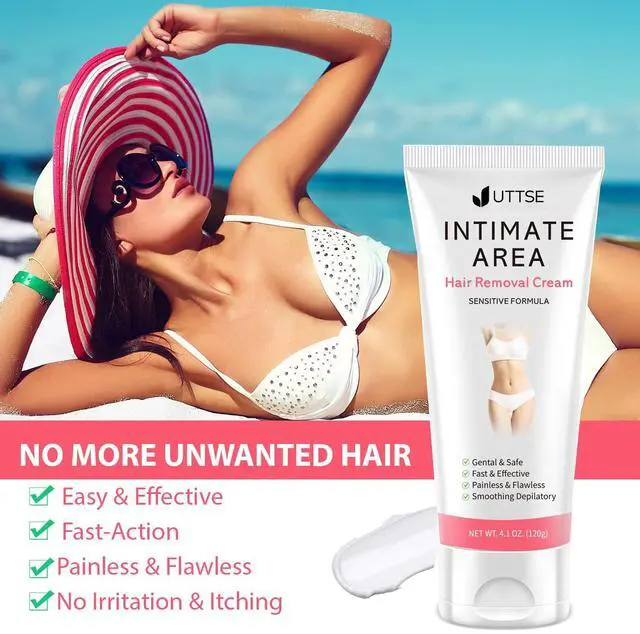 Alt view image 6 of 6 - Intimate/Private Hair Removal Cream for Women, for Unwanted Hair in Underarms, Private Parts, Pubic & Bikini Area, Painless Flawless Depilatory Cream, Sensitive Formula Suitable for All Skin Types