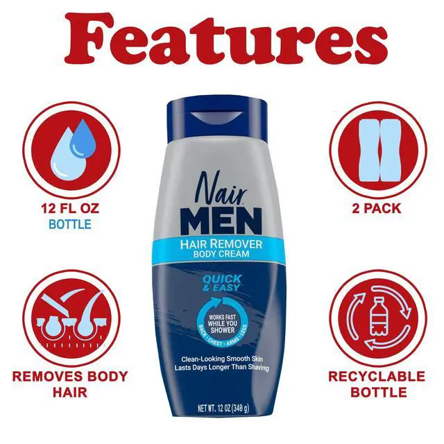Alt view image 2 of 7 - Men Hair Removal Body Cream, 12 Ounce (Pack of 2)