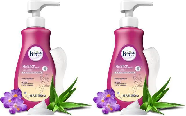 Main image of Sensitive Skin Hair Removal Cream For Women, Painless Bikini Hair Removal Gel, Dermatologically Tested Depilatory Cream For Bikini Line, Legs, Arms, Underarms, 13.5 FL OZ Pump Bottle with Tool