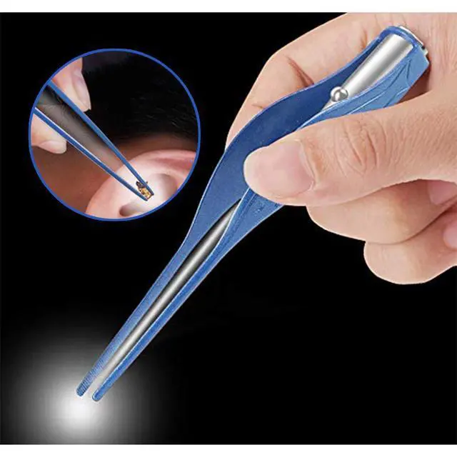 Alt view image 3 of 7 - Ear Picker Tweezers with LED Light - 8 Pack Ear Wax Removal Tool Cleaner Kit for Kids and Adults, Earwax Spoon Digger & Tweezers for Ear Cleaning Tool Gift Set