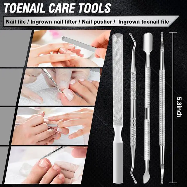 Alt view image 6 of 7 - Toenail Clippers for Seniors Thick Toenails, Aucurwen Heavy Duty Toe Nail Clippers Adult Thick Nails Long Handle, Large Toenail Clippers for Thick Nails 7Pcs