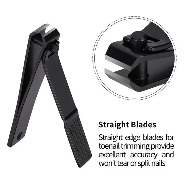 Alt view image 3 of 7 - Nail Clipper Set, Ultra Sharp Black Stainless Steel Fingernail & Toenail Clipper with Nail File & Leather Travel Case, Great for Father's Day A Thoughtful Present for Men and Women