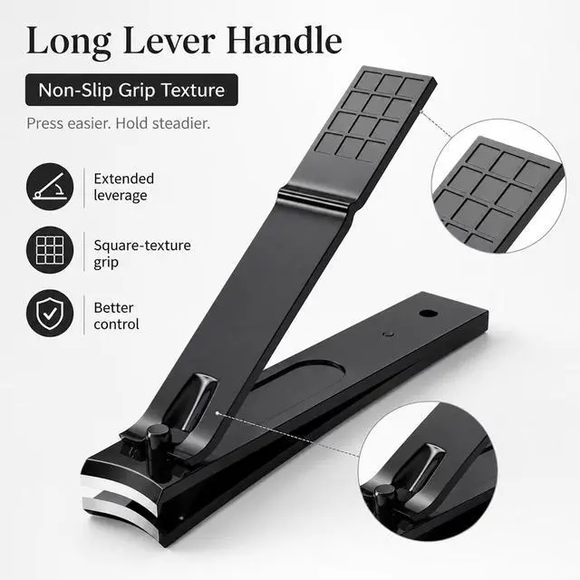 Alt view image 5 of 7 - Nail Clippers Set, Toenail Clippers & Fingernail Clipper Cutters, Ultra Sharp Stainless Steel Tools, Wide Jaw for Thick Nails, Heavy Duty Manicure Kit for Men Women Seniors