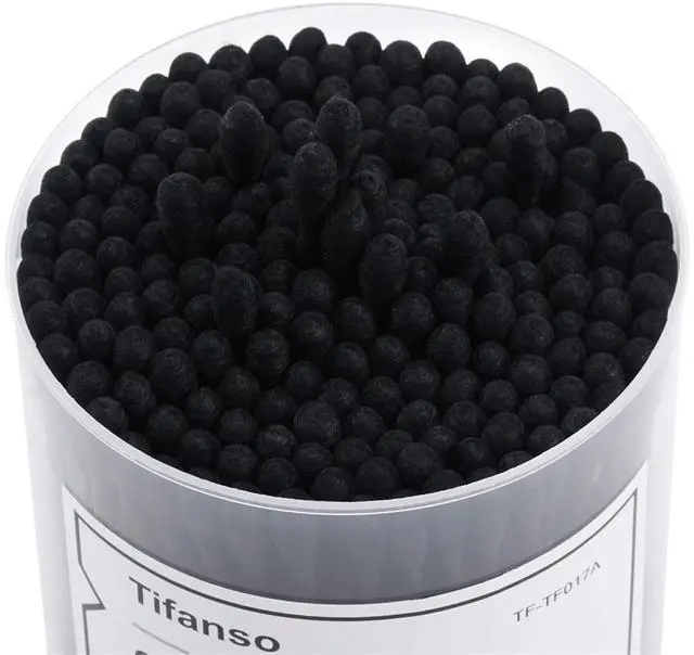 Alt view image 4 of 7 - 200 Count Black Cotton Swabs, Natural Black Double Tipped Cotton Buds, Cruelty-Free Ear Swabs, Chlorine-Free Hypoallergenic