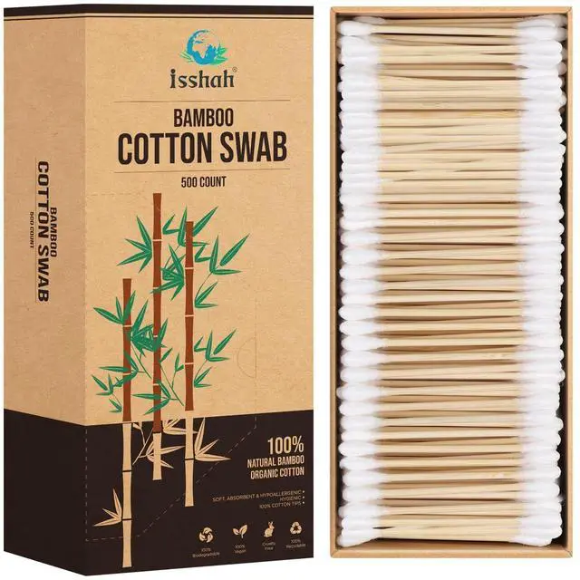 Main image of Double Tips Bamboo Cotton Swabs - 500 Count - FSC Certified