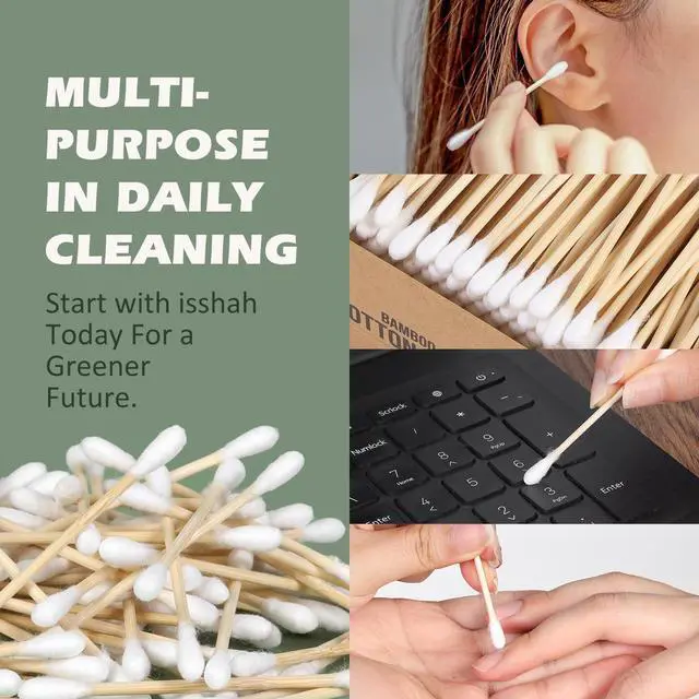 Alt view image 4 of 7 - Double Tips Bamboo Cotton Swabs - 500 Count - FSC Certified