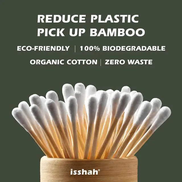 Alt view image 3 of 7 - Double Tips Bamboo Cotton Swabs - 500 Count - FSC Certified