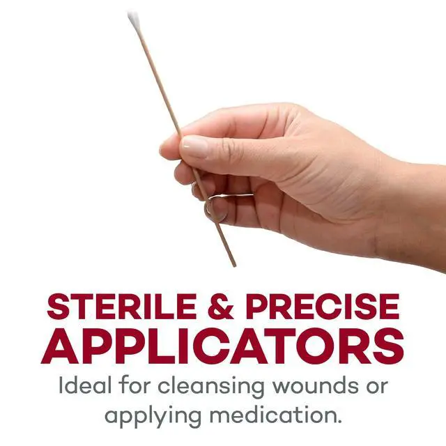 Alt view image 3 of 7 - 6" Cotton-Tipped Wood Applicators 200 Sterile Cotton-Tipped Applicators for Application of Medication, Cleaning Skin, Arts, Crafts and More (Box of 200)
