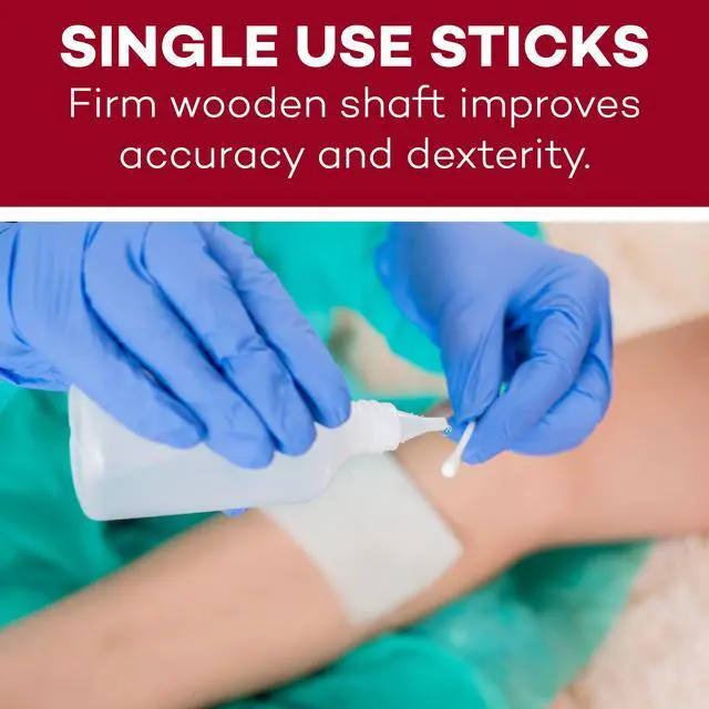 Alt view image 6 of 7 - 6" Cotton-Tipped Wood Applicators 200 Sterile Cotton-Tipped Applicators for Application of Medication, Cleaning Skin, Arts, Crafts and More (Box of 200)