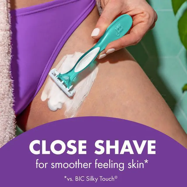 Alt view image 6 of 7 - Soleil 4 Escape Women's Disposable 4-Blade Razors, Lavender & Eucalyptus Scented Handles for Smooth Shaving, 4-Pack