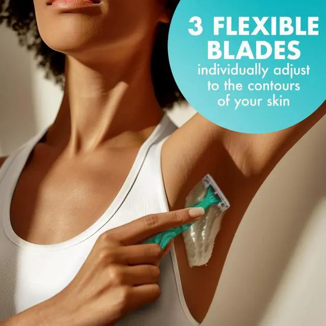 Alt view image 2 of 7 - Soleil 3 Simply Women's Disposable 3-Blade Razors, Aloe Moisture Strip, Floral Handles, College Dorm Room Essential, Shower Caddy and Toiletry Bag Ready, 5-Pack