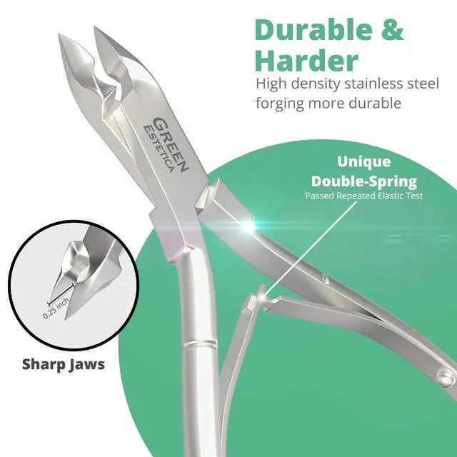Alt view image 3 of 7 - Professional Cuticle Trimmer Nail Cuticle Cutter Stainless Steel Cuticle Nippers with Sharp Blades Clippers Manicure Tools Double Spring for Nail Care Pedicure Nail Tool (Silver)