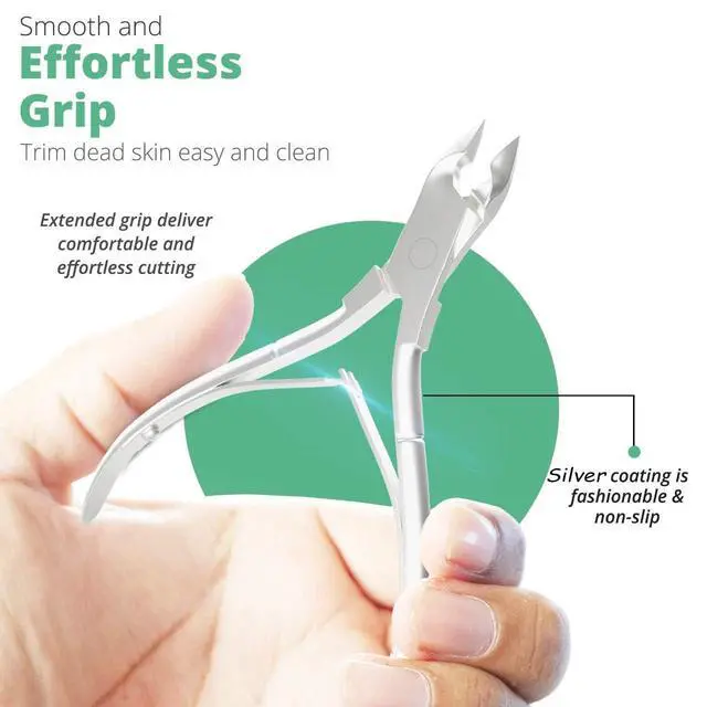 Alt view image 5 of 7 - Professional Cuticle Trimmer Nail Cuticle Cutter Stainless Steel Cuticle Nippers with Sharp Blades Clippers Manicure Tools Double Spring for Nail Care Pedicure Nail Tool (Silver)