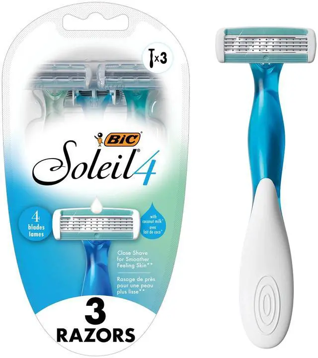Main image of BIC Soleil 4 Women's Disposable 4 Blade Razors, Flexible Blades for a Closer Shave, 3-Pack