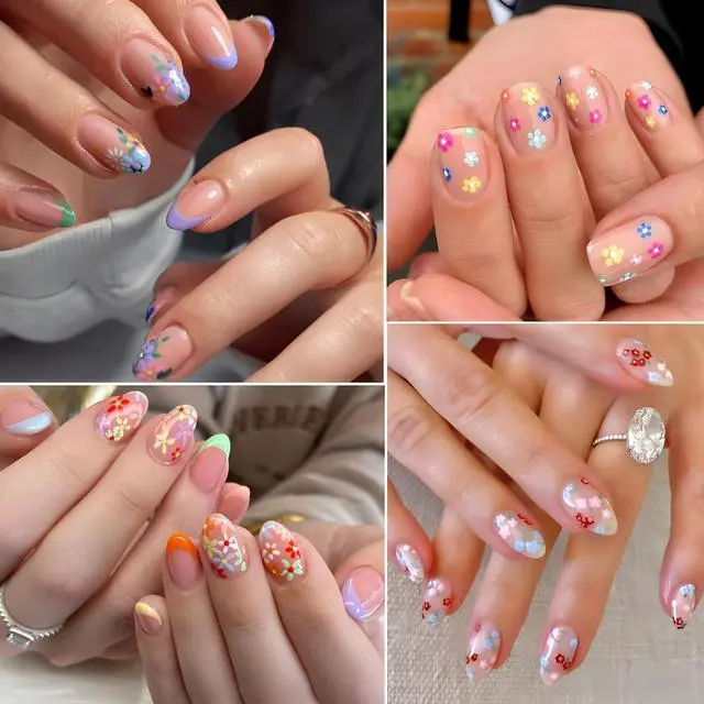 Alt view image 5 of 7 - Colorful Cute Daisy, Floral, Heart, Flower Nail Art Stickers Decals, 3D Self Adhesive Supplies, Design Decoration Accessories for Women and Girls, 30 Sheets