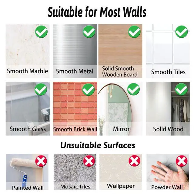 Alt view image 6 of 7 - Large Adhesive Hooks, 16-Pack Hold 33lb(Max) Heavy Duty Sticky Hooks, Waterproof Transparent Hooks for Hanging, Self-Adhesive Traceless Clear Wall Hooks to Use for Keys Robe & Towel