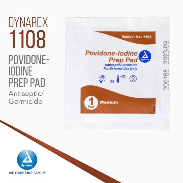 Alt view image 2 of 7 - Povidone-Iodine Prep Pads, Saturated with Povidone Iodine 10%, Medical-Grade Antiseptic Wipes for Prepping prior Minor Procedures, Medium, 1 Case of 100 Prep Pads