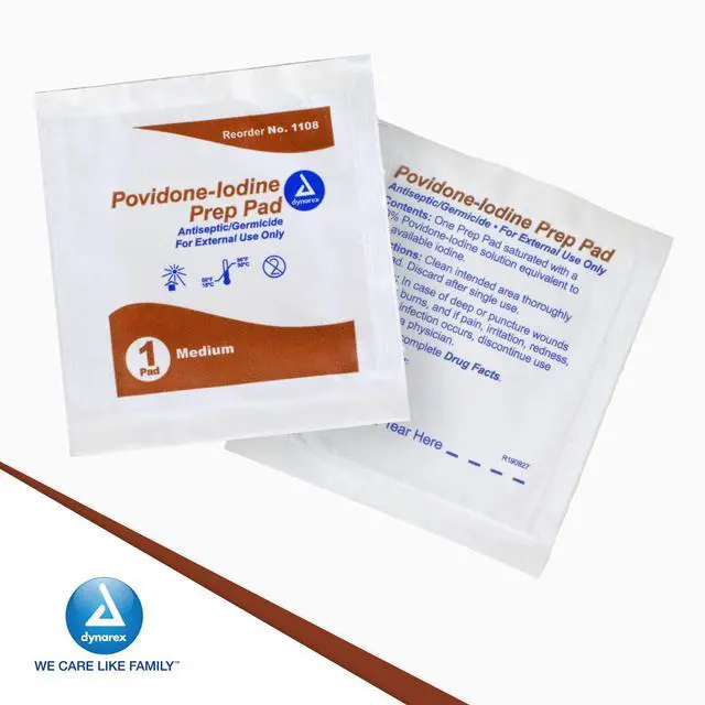 Alt view image 6 of 7 - Povidone-Iodine Prep Pads, Saturated with Povidone Iodine 10%, Medical-Grade Antiseptic Wipes for Prepping prior Minor Procedures, Medium, 1 Case of 100 Prep Pads
