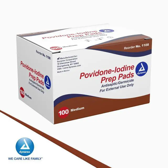 Alt view image 7 of 7 - Povidone-Iodine Prep Pads, Saturated with Povidone Iodine 10%, Medical-Grade Antiseptic Wipes for Prepping prior Minor Procedures, Medium, 1 Case of 100 Prep Pads