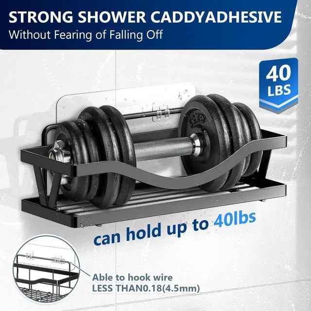 Alt view image 2 of 7 - 9-Pack Shower Caddy Adhesive Replacement, Transparent Adhesive Hooks Stickers, Strong Hook Strip for Shower Caddy Basket Shelf, Soap Holder, Bathroom Storage Corner Shelves, Kitchen Racks