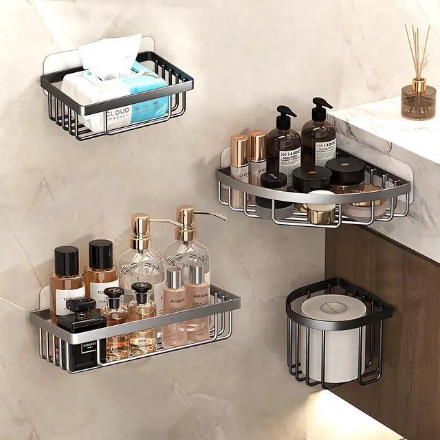 Alt view image 7 of 7 - 9-Pack Shower Caddy Adhesive Replacement, Transparent Adhesive Hooks Stickers, Strong Hook Strip for Shower Caddy Basket Shelf, Soap Holder, Bathroom Storage Corner Shelves, Kitchen Racks