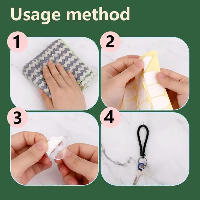 Alt view image 3 of 7 - 30 PCS Clear Adhesive Wall Hooks - Transparent Acrylic, Reusable & Non - Marking. Ideal for Kitchen, Bath, Bedroom & Office