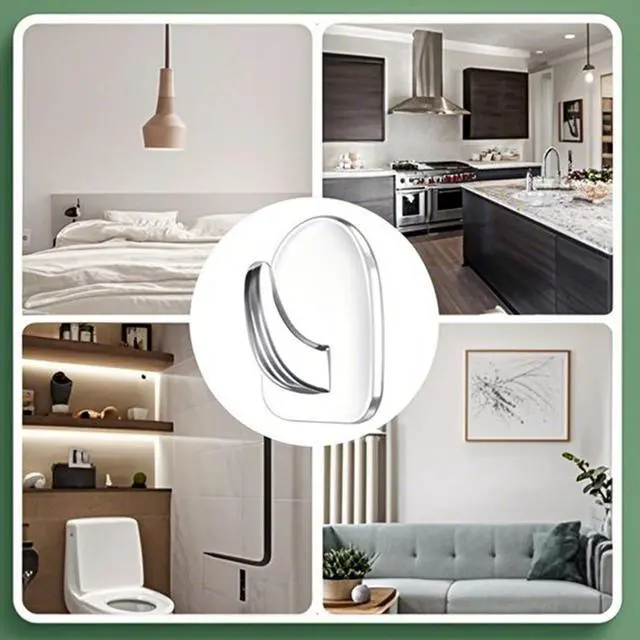 Alt view image 6 of 7 - 30 PCS Clear Adhesive Wall Hooks - Transparent Acrylic, Reusable & Non - Marking. Ideal for Kitchen, Bath, Bedroom & Office