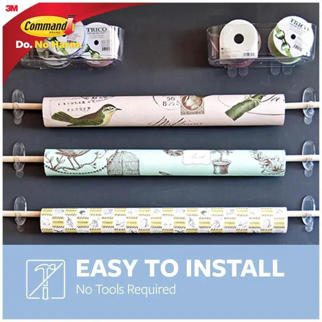 Alt view image 4 of 7 - Small Clear Oval Hooks, Indoor Use, 2-Hooks, 4-Strips, Decorate Damage-Free