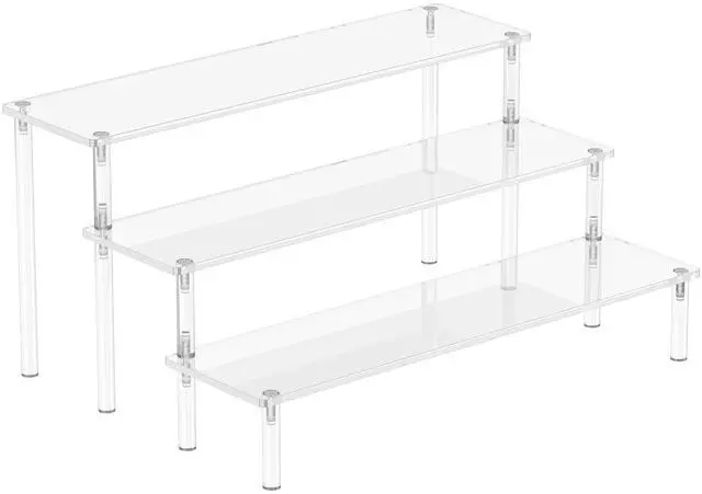 Main image of Acrylic Display Risers, 3 Tier Perfume Organizer Stand, Clear Cupcake Stand Holder, Large Shelf Risers for Figures, Dessert Shelves for Party, Display Shelf for Decoration and Organizer