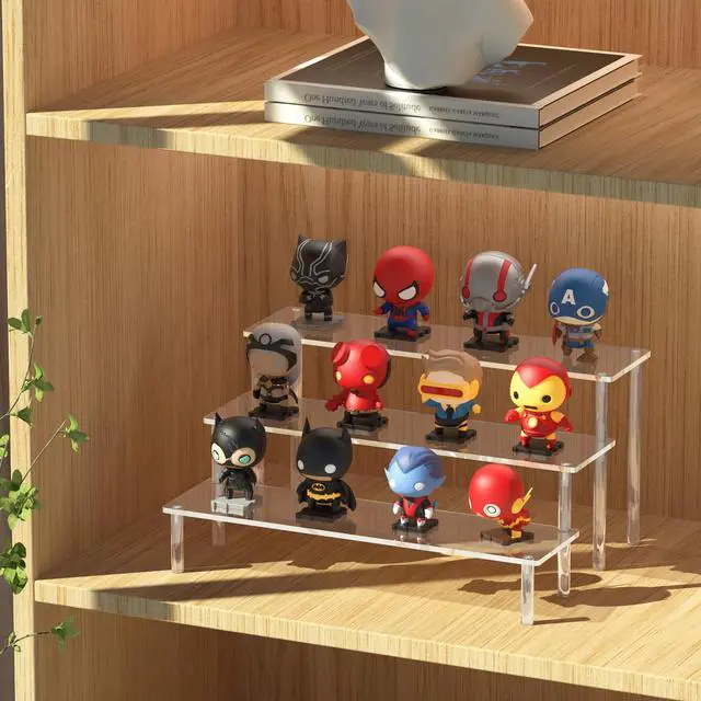 Alt view image 7 of 7 - Acrylic Display Risers, 3 Tier Perfume Organizer Stand, Clear Cupcake Stand Holder, Large Shelf Risers for Figures, Dessert Shelves for Party, Display Shelf for Decoration and Organizer
