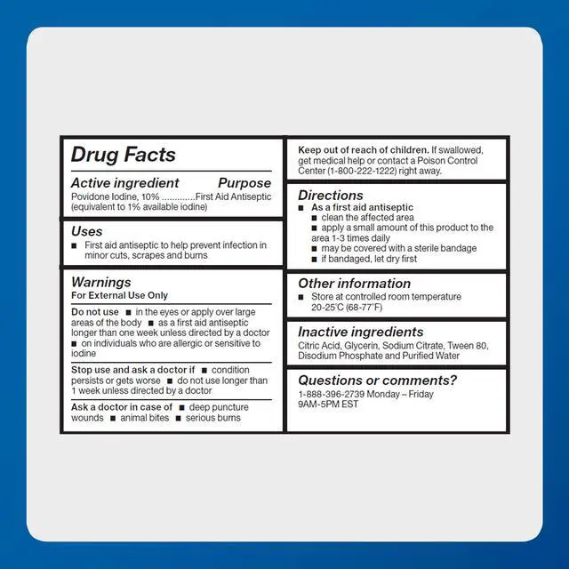 Alt view image 6 of 7 - Major 10% Povidone-Iodine Liquid Topical Solution, USP - Topical Antiseptic for Cuts, Scrapes, Burns, and Minor Skin Wounds - 8 Fl. Oz.