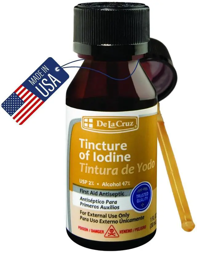 Main image of Tincture of Iodine - 2% Iodine Tincture - Iodine First Aid Antiseptic for Minor Cuts and Scrapes - 1 fl OZ (1 Bottle)