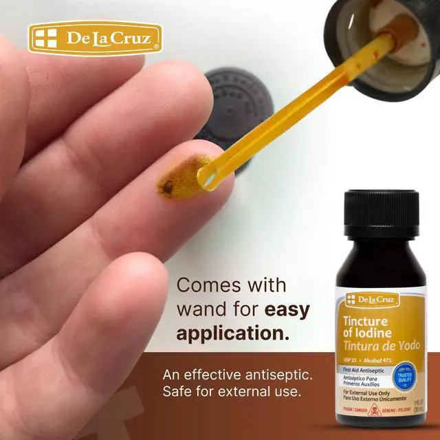 Alt view image 4 of 7 - Tincture of Iodine - 2% Iodine Tincture - Iodine First Aid Antiseptic for Minor Cuts and Scrapes - 1 fl OZ (1 Bottle)