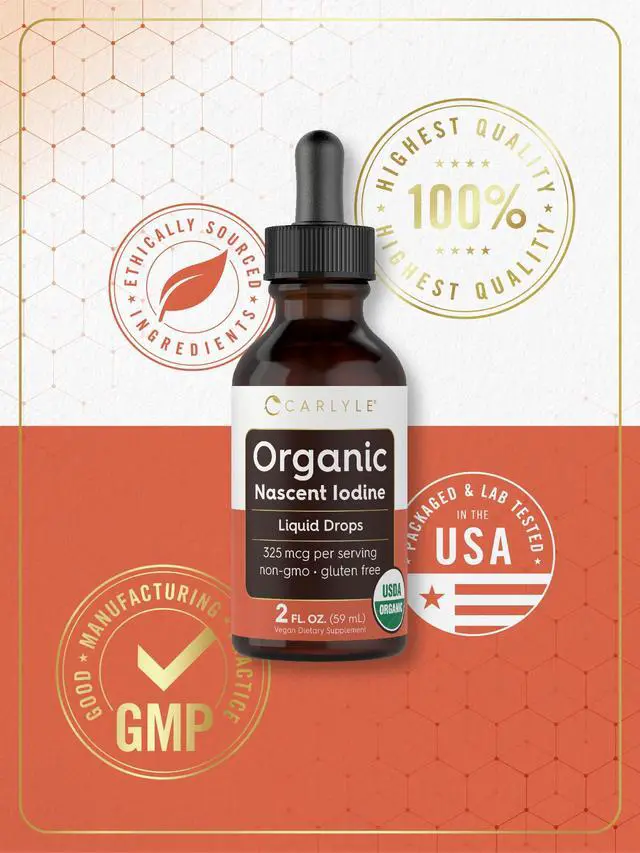 Alt view image 5 of 7 - Organic Nascent Iodine Liquid Drops | 2 fl oz | Vegan Supplement | Non-GMO, Gluten Free