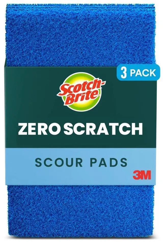 Main image of Non-Scratch Scour Pads, Scouring Pads for Kitchen and Dish Cleaning, 3 Pads