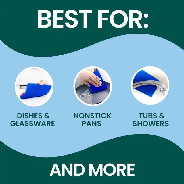 Alt view image 4 of 7 - Non-Scratch Scour Pads, Scouring Pads for Kitchen and Dish Cleaning, 3 Pads