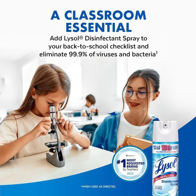 Alt view image 7 of 7 - Lysol Disinfectant Spray, Household Cleaning Supplies, Disinfecting Multi-Purpose Room Spray, Antibacterial Sanitizer, Deodorizer, Kills Hantavirus, Crisp Linen, 19 Fl Oz (Pack of 2)