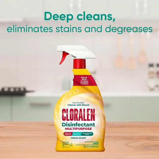 Alt view image 2 of 5 - All Purpose Cleaner with Bleach Spray - 32 fl oz - Fresh Scent - 3-in-1 Multipurpose Cleaner Spray - Deep Cleans, Eliminates Stains & Degreases
