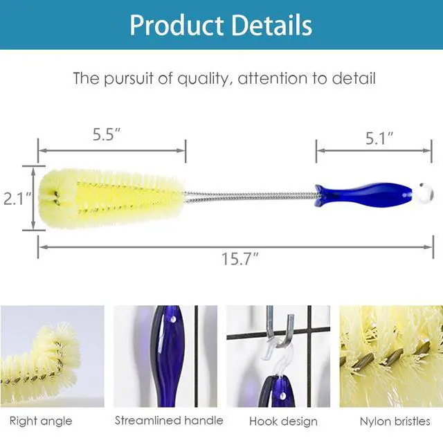 Alt view image 2 of 7 - Long Bottle Brush Cleaner -16" Bottle Cleaning Brush Flexional Water Bottle Cleaner Washer Tool for Water Bottles,Cup,Tumblers or Wine Stemware