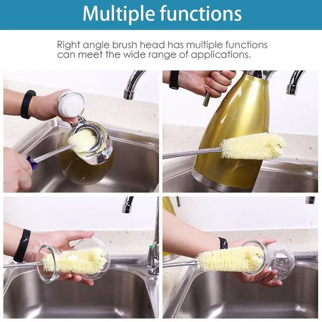 Alt view image 4 of 7 - Long Bottle Brush Cleaner -16" Bottle Cleaning Brush Flexional Water Bottle Cleaner Washer Tool for Water Bottles,Cup,Tumblers or Wine Stemware