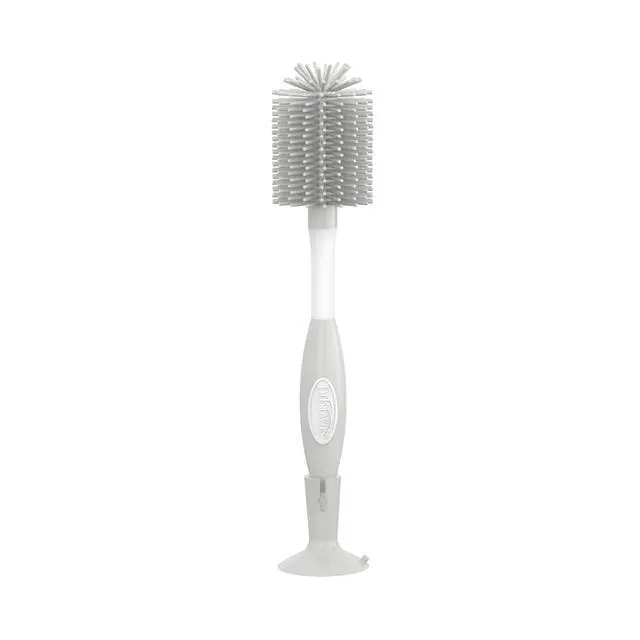 Alt view image 7 of 7 - Dr. Brown's Soft Touch No Scratch Baby Bottle Cleaning Brush, Nipple Cleaner & Suction Cup Base for Easy Storage, BPA Free, Gray (Pack of 1)